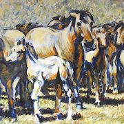 2001, Acryl auf Leinwand (160 x 110) Wild Horses (2001)
