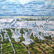 Acryl auf Leinwand gespachtelt
(150cm x 120cm) "TurboLenzen" (2024)