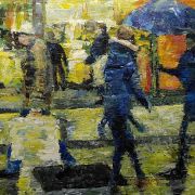 Acryl auf Leinwand gespachtelt
(70cm x 50cm) "Summer in the City" (2021)