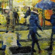 Acryl auf Leinwand gespachtelt
(70cm x 50cm) "Summer in the City" (2021)