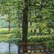 Acryl auf Leinwand gespachtelt (60cm x 80cm) "Lieblingsplatz (Sommer)"