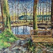 Acryl auf Leinwand gespachtelt (80cm x 60cm) "Lieblingsplatz (Winter)"